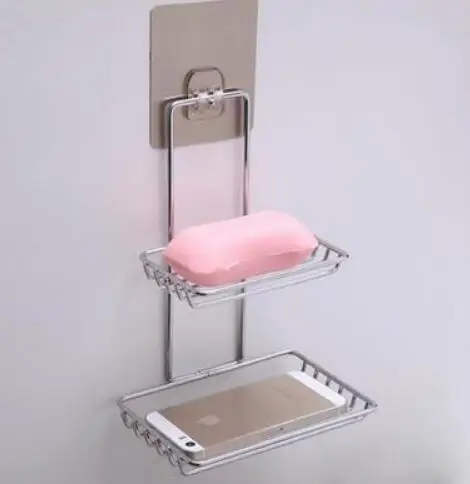2 layer Without hook Двухслойное мыло с перфорацией, креативная настенная подвесная мыльница, стойка для дренаж для мыла, Коробка для мыла, туалетная полка, мыльница LM01211354 - Цвет: 2 layer Without hook