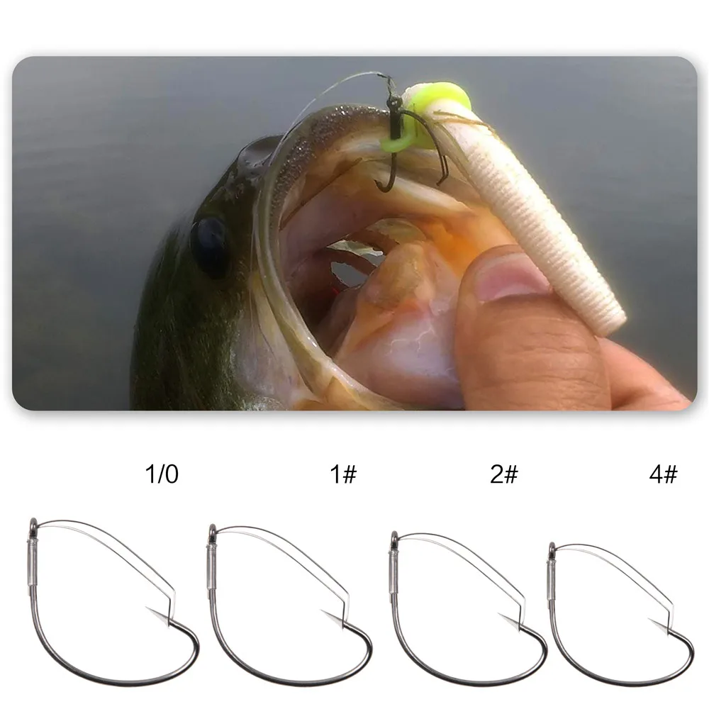 

200pcs High carbon steel Razor Series Wacky Weedless Wide Gap fishing Hooks for bass fishing tackle