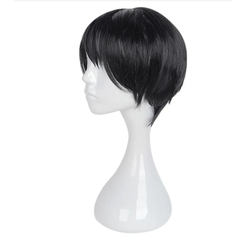 Mcoser 30 см прямой короткий черный цвет Синтетический Косплей парик Высокая температура волокна волос WIG-370AH
