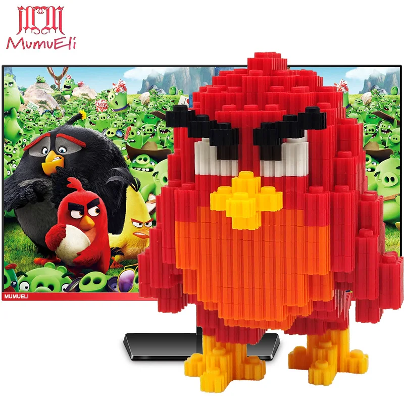 

MUMUELI Angry Birds Chuck 1000-1500 Pieces DIY Game Figure 3D Model Kit Blocks Children Jigsaw Kids Building Resin Toys KL-HNF