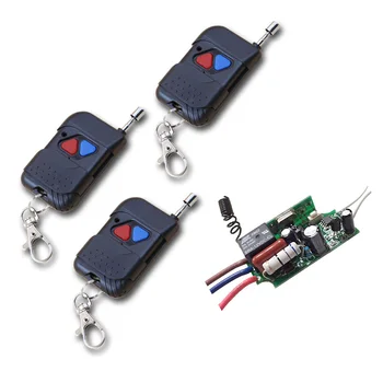 

AC220V 1CH Radio Controller RF Wireless Relay Remote Control Switch 315 MHZ 433 MHZ 3 Transmitter with 2 Buttons +1 Receiver