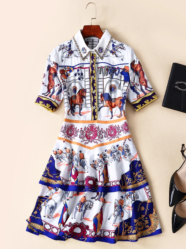 

High quality New Fashion Women 2019 spring Dress Luxury famous Brand European Design party style dress WS04255