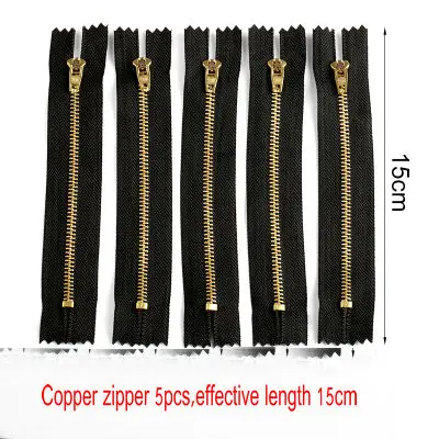 5PCSCopper15cm 4# Джинсы/повседневные брюки молния черный порог - Цвет: 5PCSCopper15cm