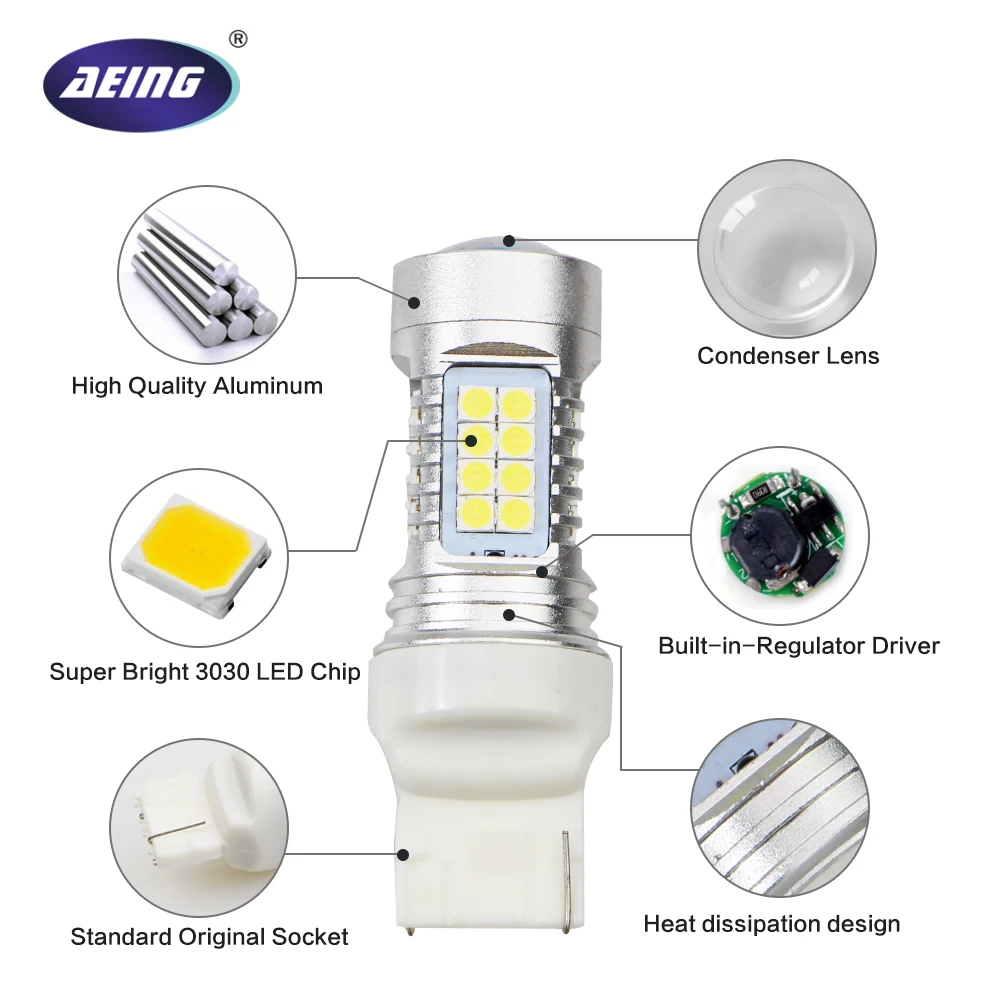 AEING 2 шт. 36SMD 1157 BAY15D P21/5 Вт 1156 Ba15s P21W T20 7440 7443 светодиодный фонарь тормоза/заднего хода/упаковки/указателя поворота лампы