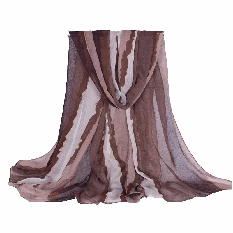 

2017 New Women Warm Polyester Scarf Long Large Warm Fashion Scarves Design Hijab Lady Colorful Striped Printing Hijab 180*90cm