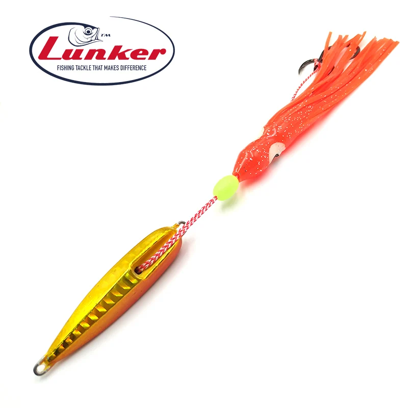 Lunker Inchiku 40 г металлическая джиг голова осьминог юбка Япония kingfish snapper grouper медленная джиг соленой воды рыболовная приманка - Цвет: Golden