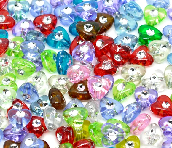 

Acrylic Spacer Beads Heart Mixed About 8mm( 3/8") x 8mm( 3/8"), Hole: Approx 1mm, 90 PCs new