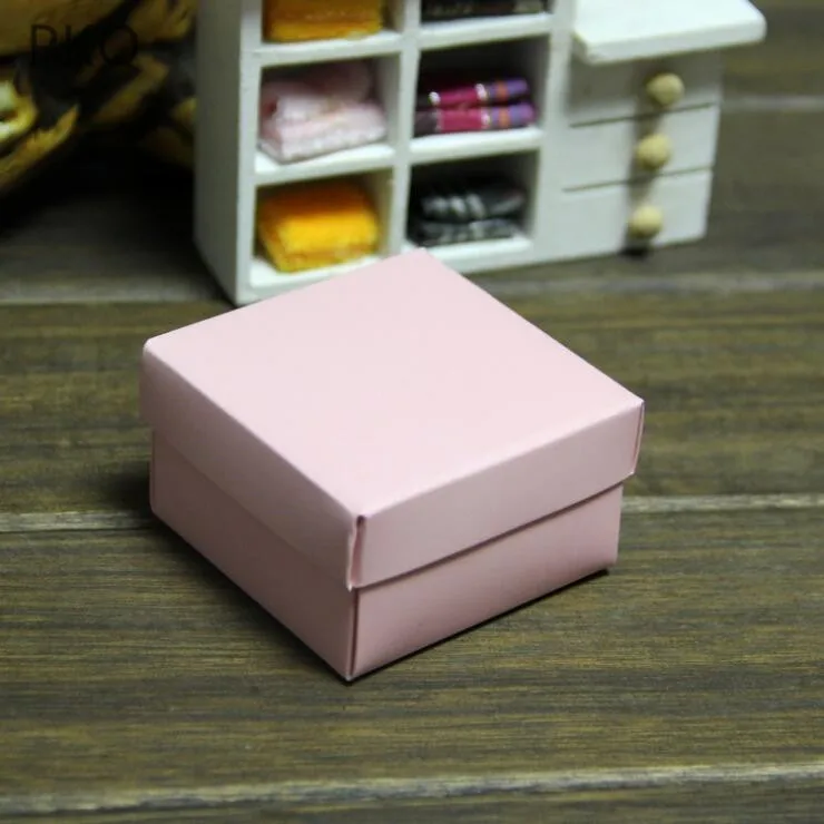 6,5x6,5x3,8 см Свадебная коробка конфет маленькая подарочная упаковка для конфет пакет для выпечки Свадебная вечеринка бижутерия для декорирования коробка с крышкой 50 шт - Цвет: pink