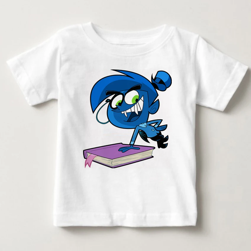 

Childres Summer Short Sleeved Tops Kids Animated T-shirts Boys Tops Kids The Fairly OddParents Summer Girls White Tshirt YUDIE