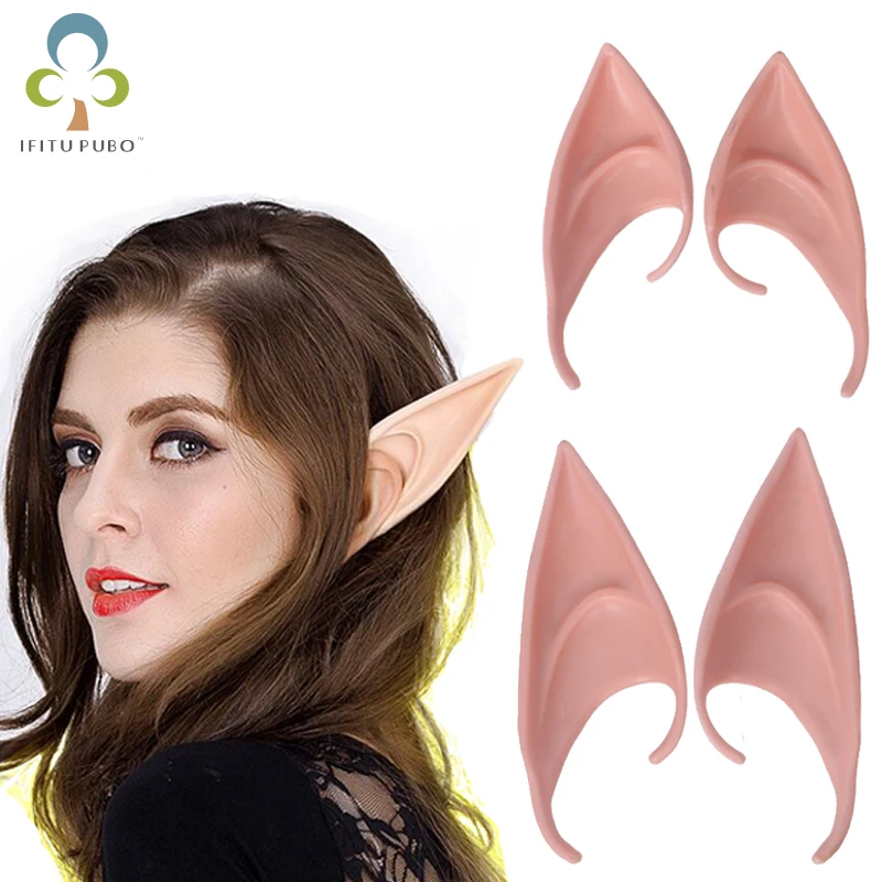 

1 Pair Mysterious Angel Elf Ears fairy Cosplay Accessories Halloween Party Latex Soft Pointed Prosthetic False ears GYH