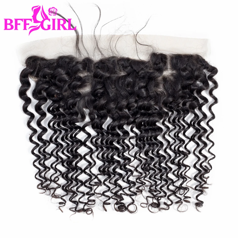 BFF GIRL Deep Wave Frontal 100% Remy Human Hair Frontal Closure Ear to Ear 13*4 Lace Closure With Baby Hair Natural Color Hair BFF GIRL Deep Wave Frontal 100% Remy Human Hair Frontal Closure Ear to Ear 13*4 Lace Closure With Baby Hair Natural Color Hair