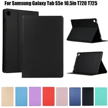 Ультра-тонкий PU кожаный чехол-подставка для Samsung Galaxy Tab S5e 10,5 дюймов SM-T720 SM-T725 мягкий TPU черный чехол Авто спящий Пробуждение