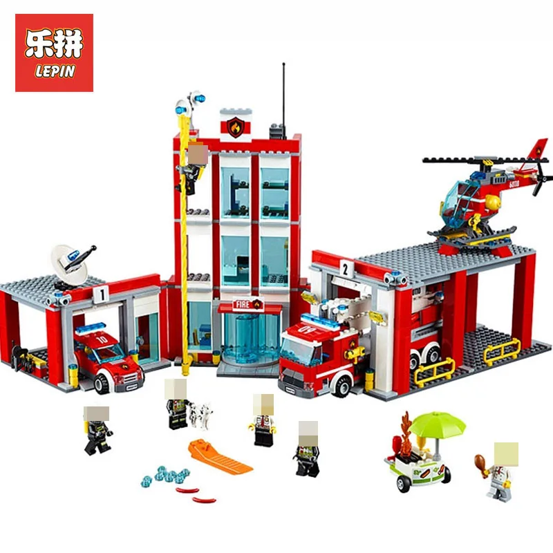 

Lepin 02052 1029Pcs Real City Series The Fire Set LegoINGlys 60110 Building Blocks Bricks Educational Toy Model for boys Gift