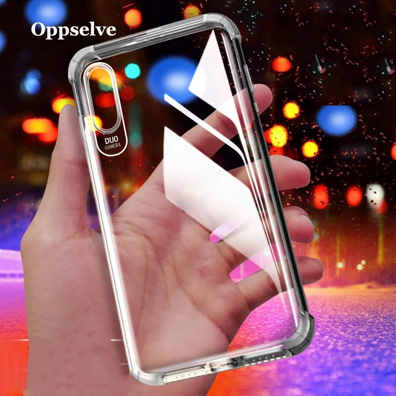 

Oppselve Shockproof Clear Phone Case For iPhone XS Max XR X R 8 7 6 6S S Plus Soft TPU Back Cover For 8Plus 7Plus Coque Fundas