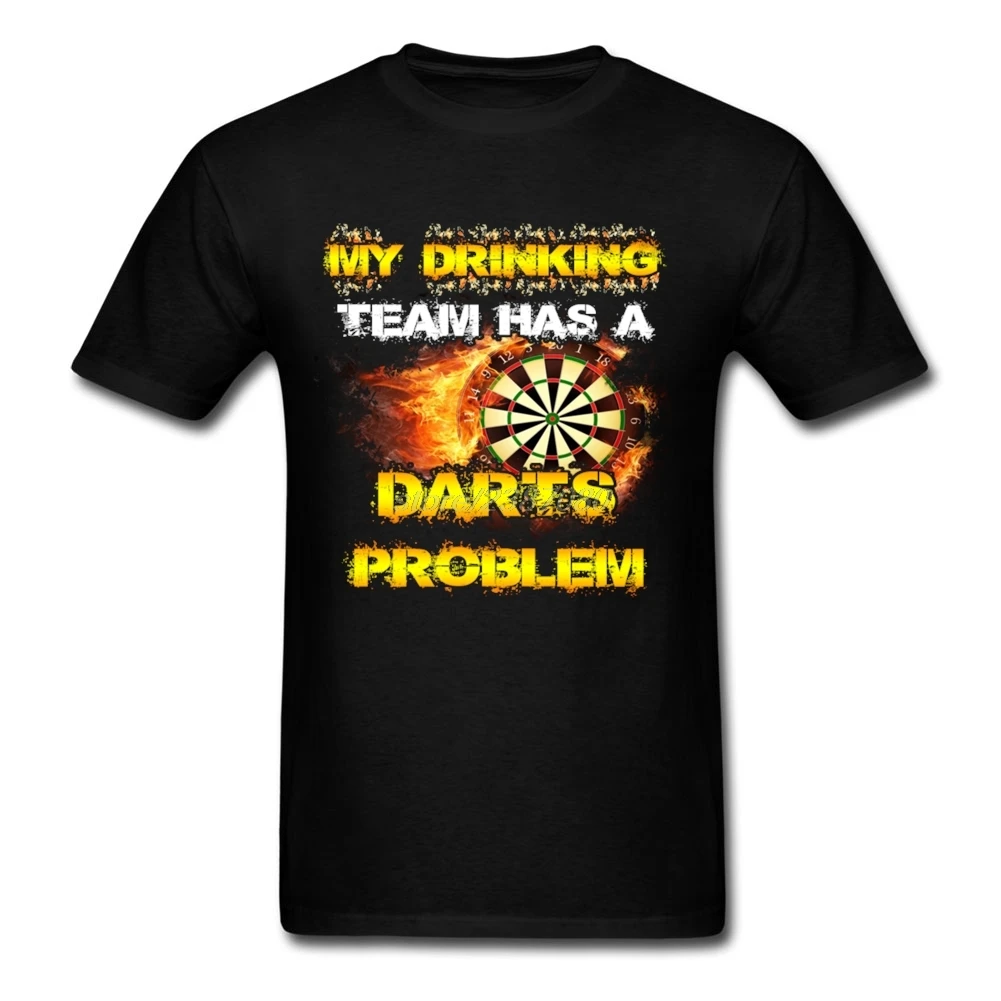 Darts My Drinking Team T Shirt For Man Natural Cotton Hot Cheap Funny