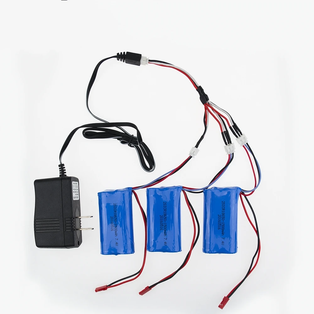 

US/China plug charger 1to3 cable 7.4V 1500Mah 18650 Battery Parts For MJX T40 T40C F39 F49 T39 Syma 822 RC Helicopter Wholesale