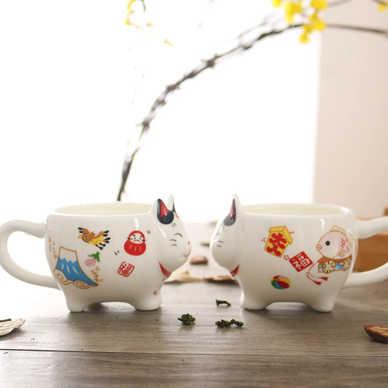 Roztomilá japonský šťastný kocour porcelán čaj sada kreativní maneki neko keramika čaj pohár hrnec s sítka půvabný plútos kocour konvička hrneček