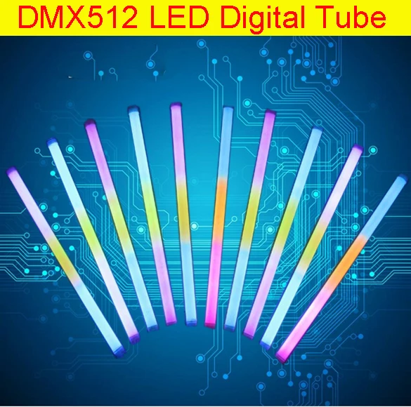 48 каналов DMX512 управления Светодиодный цифровая трубка 16 пикселей/ламповый усилитель/светодиодный перила-трубы IP66 RGB стены здания экран светодиодный цифровой Световая трубка