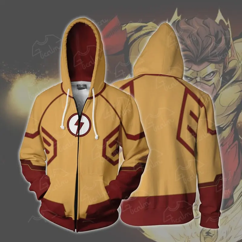 

Fans Wear Sweatshirt The Flash Hoodies Justice League The Flash Zipper Cosplay Hoodie