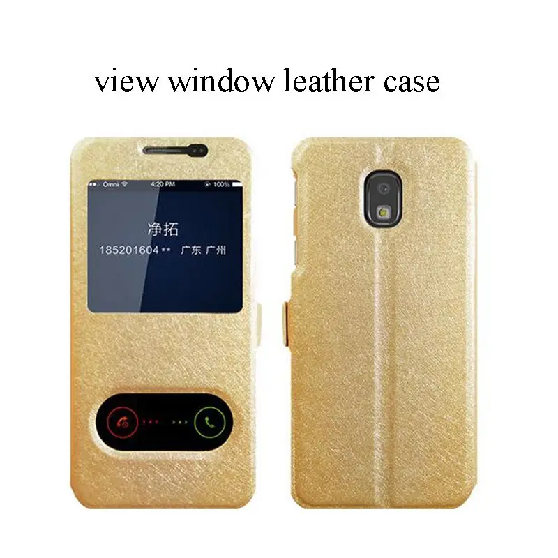 Чехол книжка Veiw с окошком для Samsung Galaxy J2 J3 J4 J6 J5 J1 J8 J7 2018 Prime Шелковый кожаный чехол