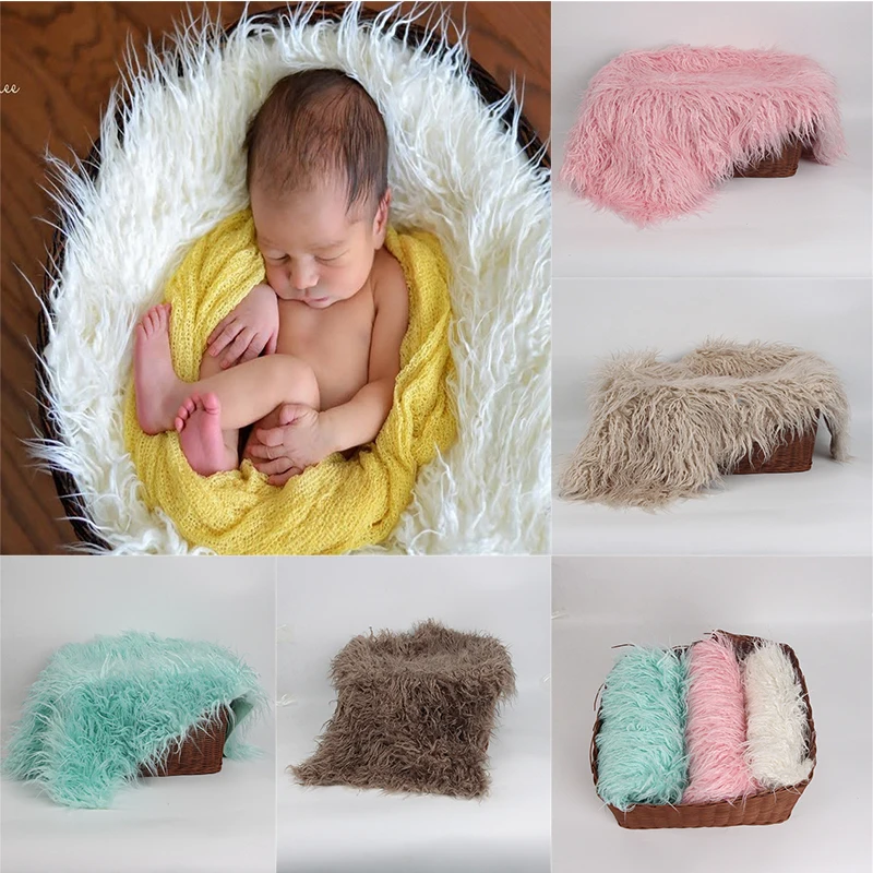 80*50cm Cashmere Blanket Newborn Baby Photography Props Set Photo