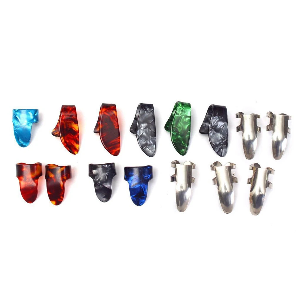 15pcs Colorful Finger Picks Plectrum Guitar Finger Picks Guitar Thumb Picks