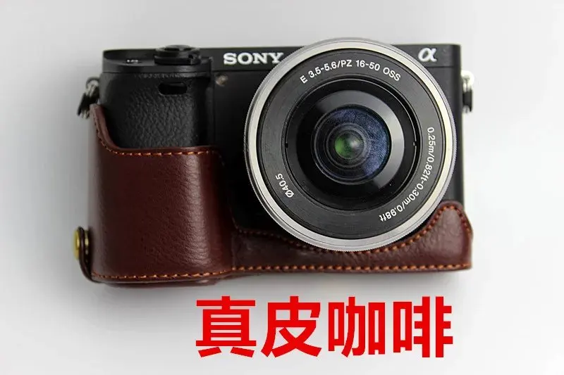 Чехол из натуральной кожи для видеокамеры sony A6000 A6300, защитная крышка для камеры, нижняя сумка