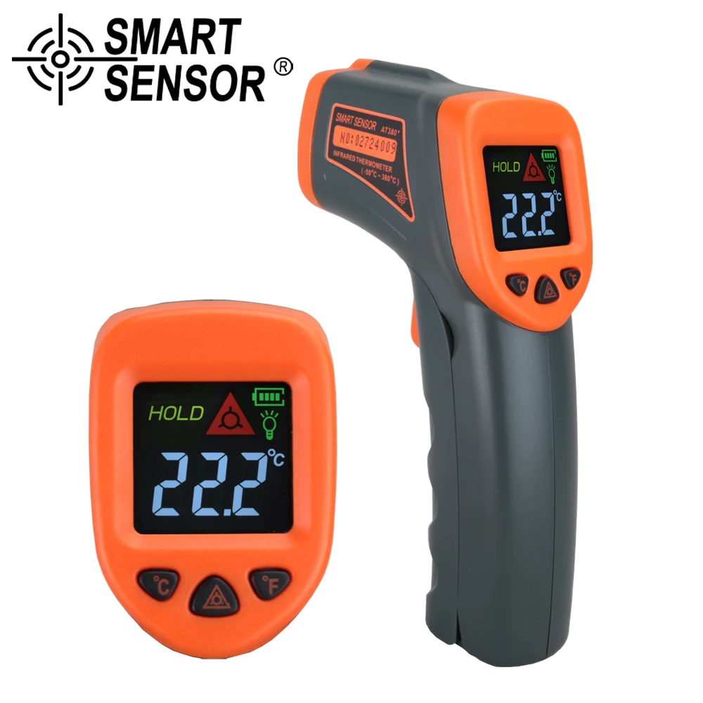 

Color LCD Digital Infrared Thermometer -50~380C Non-Contact IR aquarium Laser Gun Pyrometer temperature instruments Gauge Meter