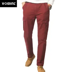Vomint Новинка штаны-карго года для мужчин 2019 повседневная одежда твил хлопок Regualar прямой крой Брюки Multi более цвет V7A1P014 (без пояса)