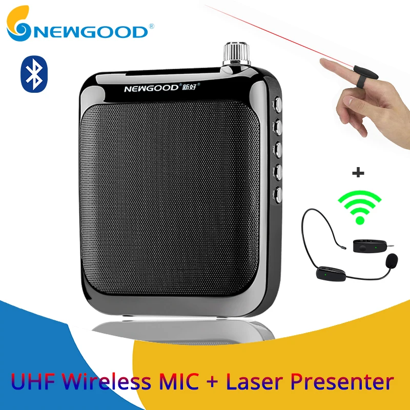 

Bluetooth Voice Amplifier Megaphone Booster Microphone Mini Portable Speaker with Presenter Laser Pointers 2.4G RF Wireless
