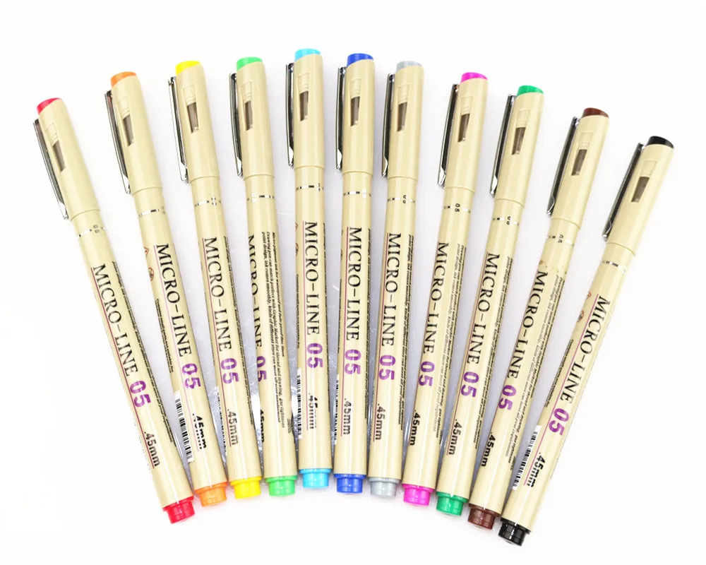 SIXS 15Colors Porous-Point Pens Pigment Liner Micron Pen Drawing Pen 0.45mm  Nib Fineliner Art Markers Sketching Pen - AliExpress