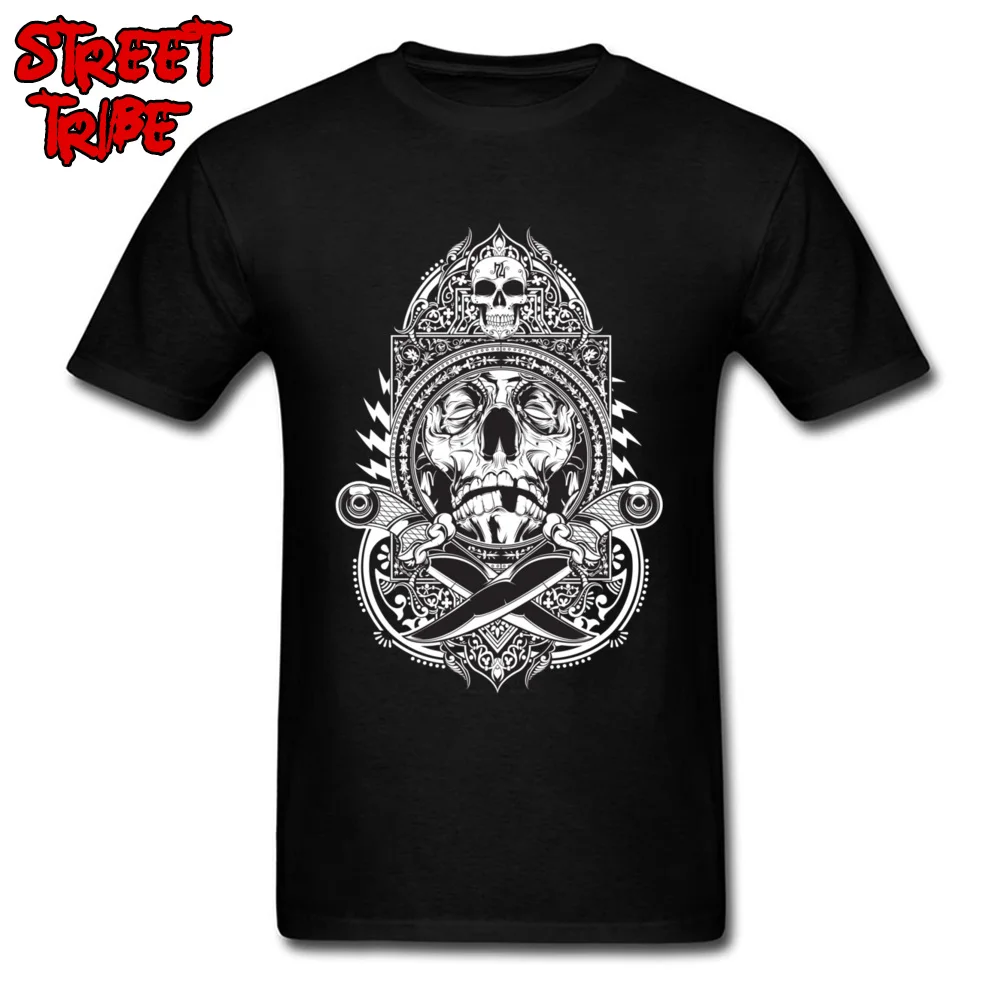 Men's New Coming Hip hop Tops Shirts O-Neck Fall Pure Cotton T-shirts Birthday Short Sleeve Knife Fight Tops Shirts Knife Fight black