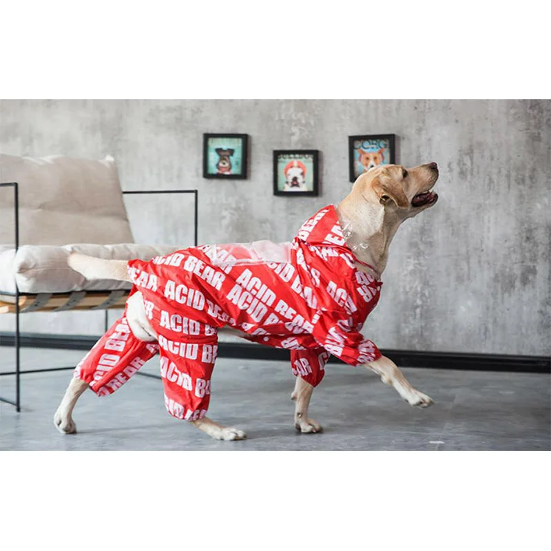 HSWLL для домашних питомцев, маленьких и больших собак плащ Одежда для собак плащ-Толстовка Водонепроницаемый Дождь красивые куртки пальто Верхняя одежда - Цвет: Красный