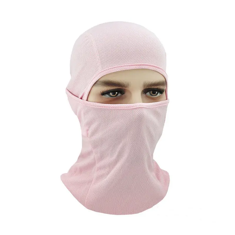 New Outdoor Face Mask Motorcycle Full Face Mask Balaclava Ski Neck Protection Windproof Sun Protection Mask 8Colors Hot - Цвет: Розовый