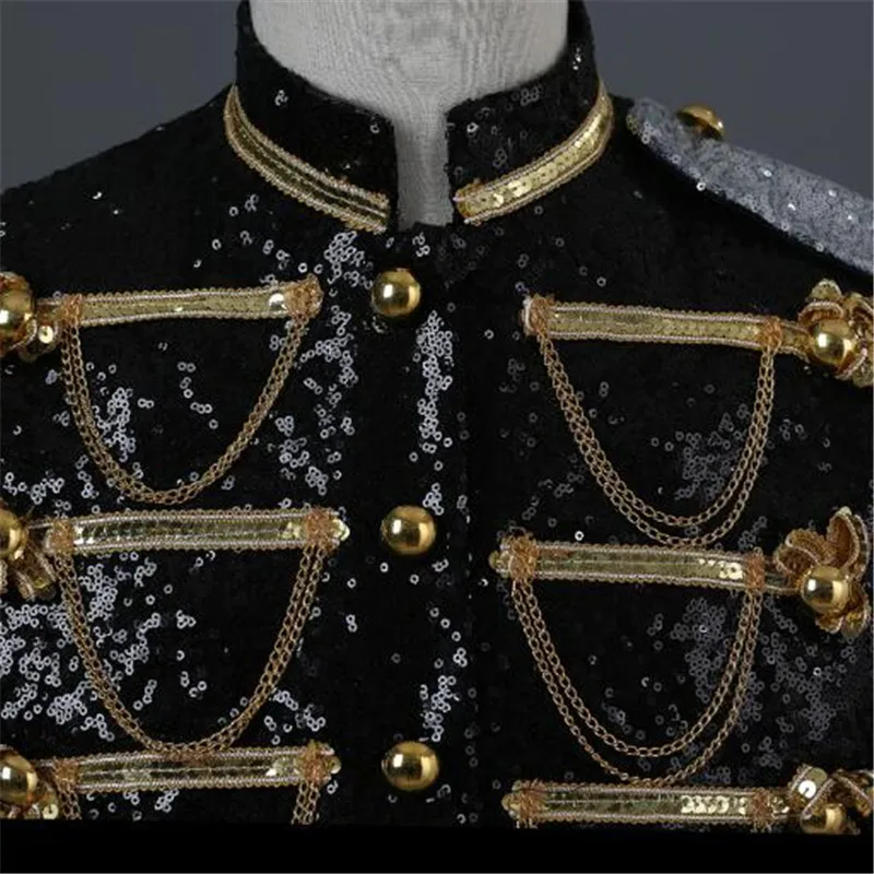  2018  Fashion sequins stage suit Jacket Men Party Suit Wears Digital Printing Performers Coat 