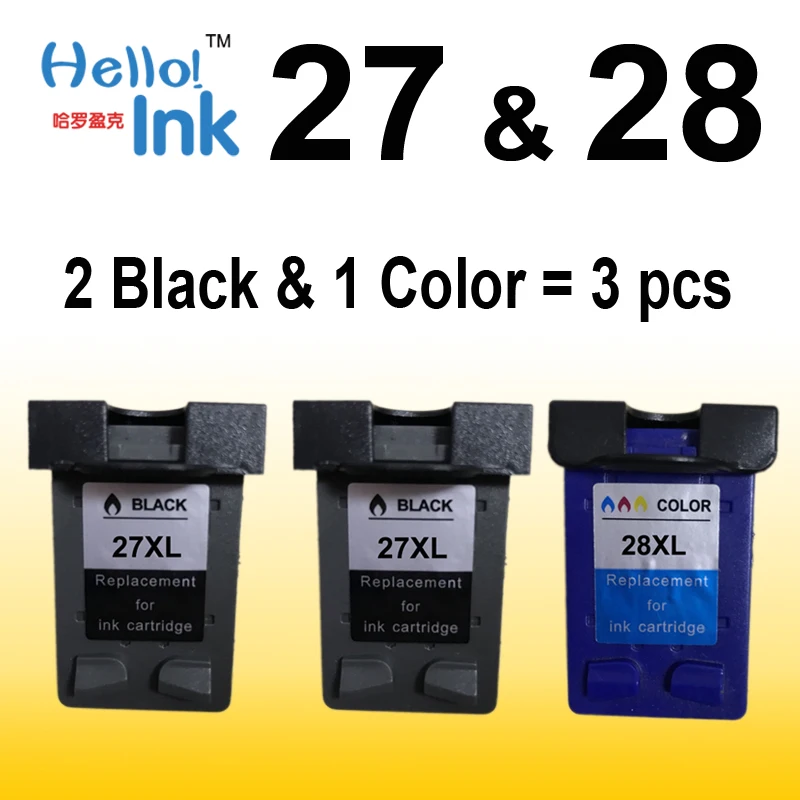 3PK ink cartridge For HP 27 for hp 28 compatible for HP Deskjet 450