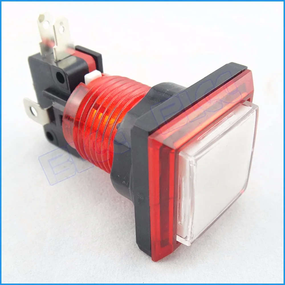10 шт./компл. освещенная аркадная Кнопка с подсветкой квадратная кнопка с микропереключателем для аркадной игровой машины(32x32 мм, 9 цветов