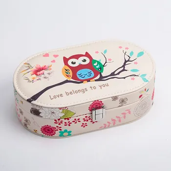 

Travel Jewelry Casket Packaging Box Makeup Case Box Rings Container Cosmetics Beauty Organizer Boxes Graduation Birthday Gift