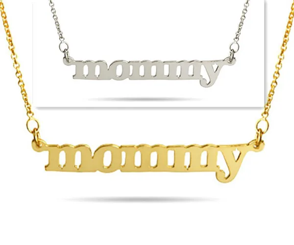 

Wholesale Personalzied Nameplate Necklace Sterling Custom Name Pendent Golden Plate Vermeil Mother's Gift