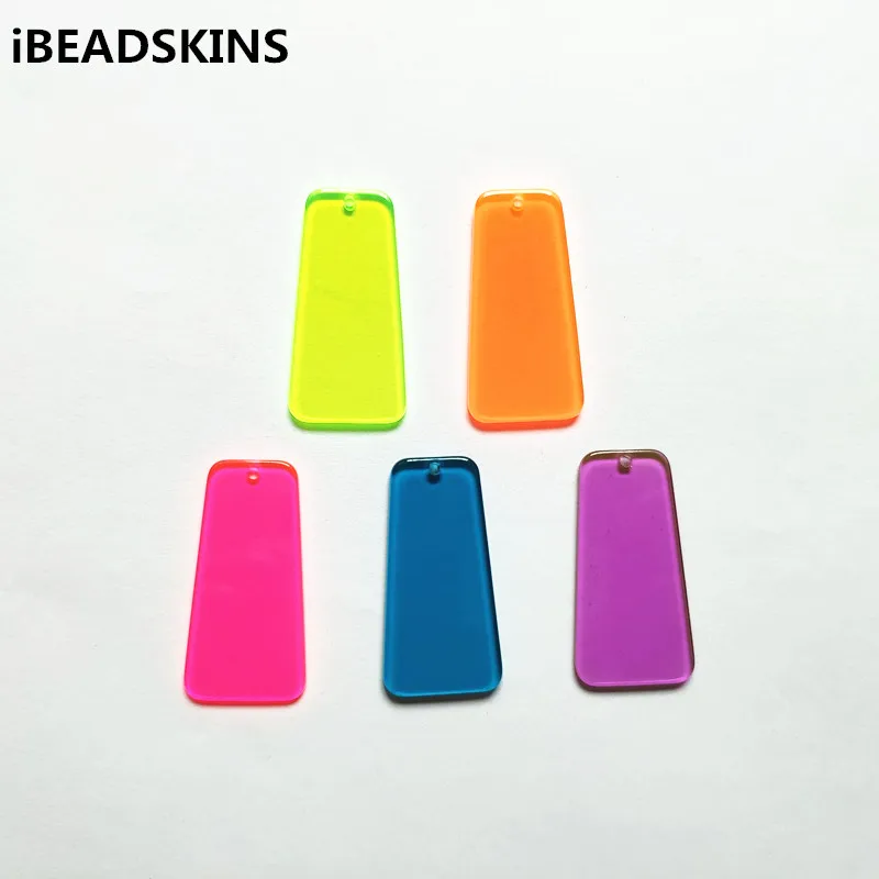 

New arrival! 37x19mm 100pcs acrylic Neon effect Trapezoid-shape charms for stud earrings/earrings accessories/Earring parts DIY