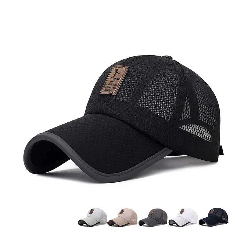 

Unisex Cap Casual Pure color Mesh Baseball Cap Adjustable Snapback men outdoor travel sunshade mesh cap thin cloth breathable