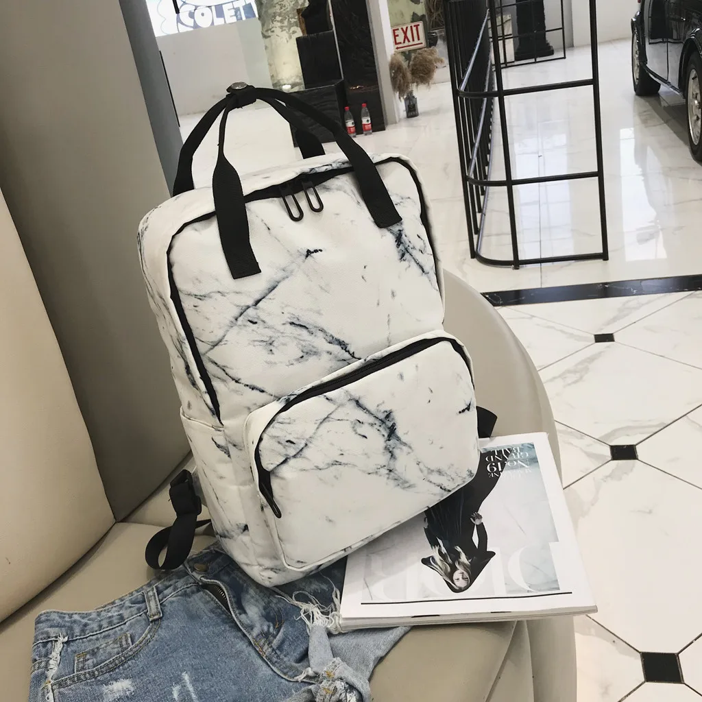 backpack travel Women Marble Pattern Large Capacity Bags Package Shoulder Bags backpack school student bag backpacks Ju17