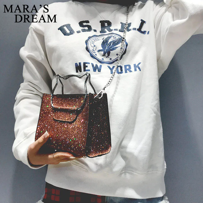 Сумка мессенджер Mara's Dream Женская на молнии простой саквояж плечо с блестками и