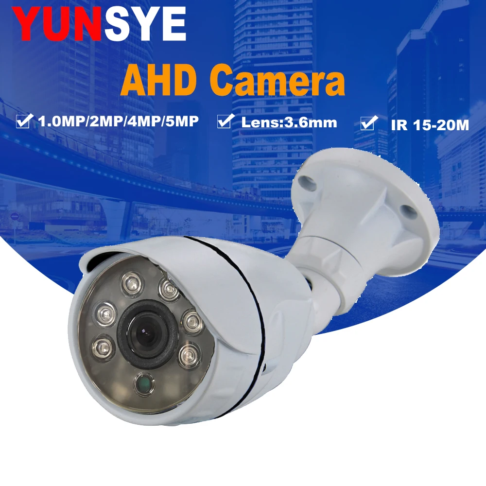

New Super AHD Camera HD 1MP,2mp Surveillance Outdoor Indoor Waterproof 6* Array infrared Security Camera System plastic shell