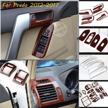 Interior Da Porta de Madeira do Punho Bacia Capa Guarnição Chrome-Car Styling Acessório Para Toyota Land Cruiser 150 Prado LC150 FJ150 2010-2017
