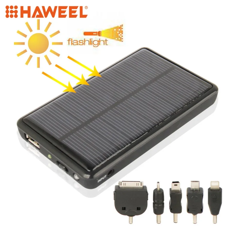 HAWEEL 5000mAh Mobile Phone Emergency Power Station with Solar Charger &amp LED Light For iPhone iPad and Other Smart | Мобильные