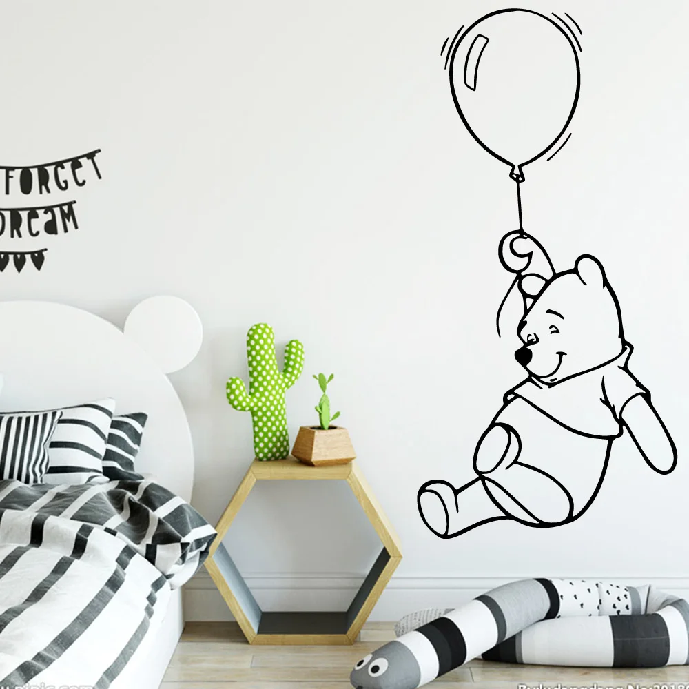 Наклейка на стену с мультяшным медведем, виниловая, домашний декор для детской комнаты, украшение на стену, наклейка s, съемные обои, наклейка на стену s