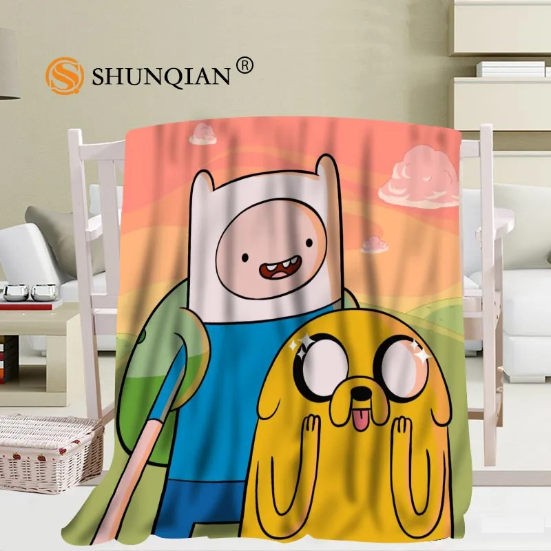 Adventure Time 02 одеяло мягкое DIY одеяло для дивана и кровати теплое одеяло для детей и взрослых на заказ 56x80Inch50X60Inch40X50Inch - Цвет: 1