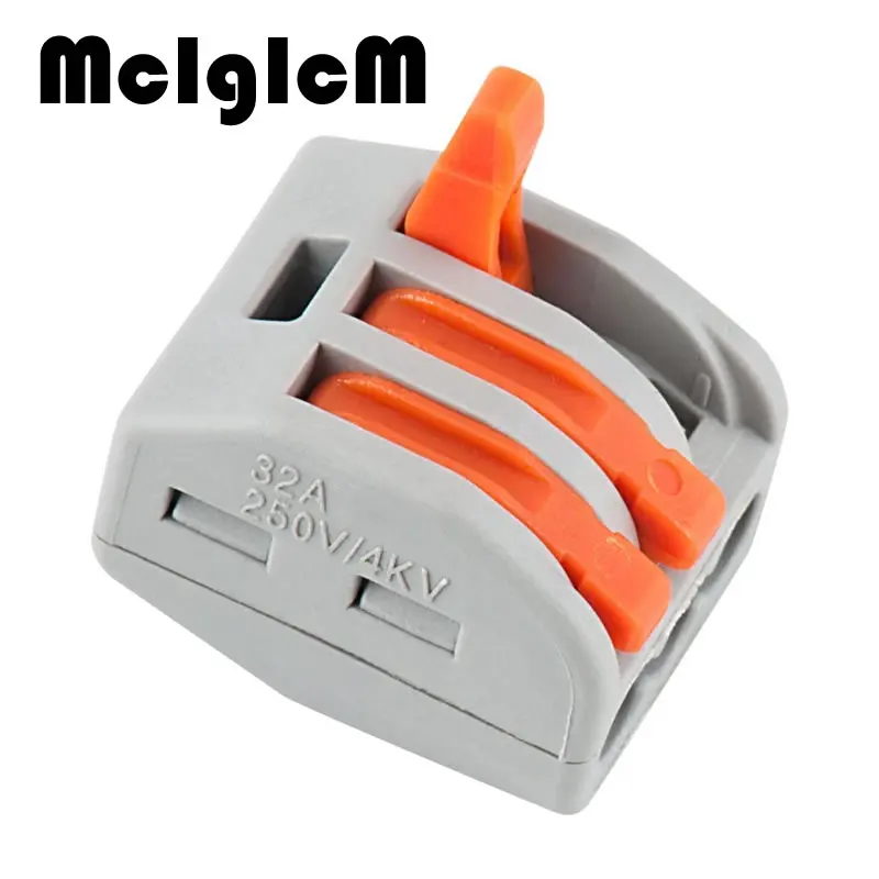 

10pcs Wiring Connector 3 pin PCT-213 222-413 Conductor Compact Wire Conductor Terminal Block With Lever AWG 28-12