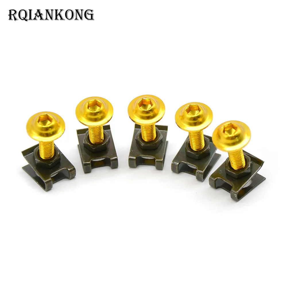 

5pcs Motorcycle Fairing Bolts M6 Spire Fastener Clips Screw Spring Bolts Nuts For KAWASAKI ZX1400 ZX14R ZZR1400 Z1000SX Z900RS